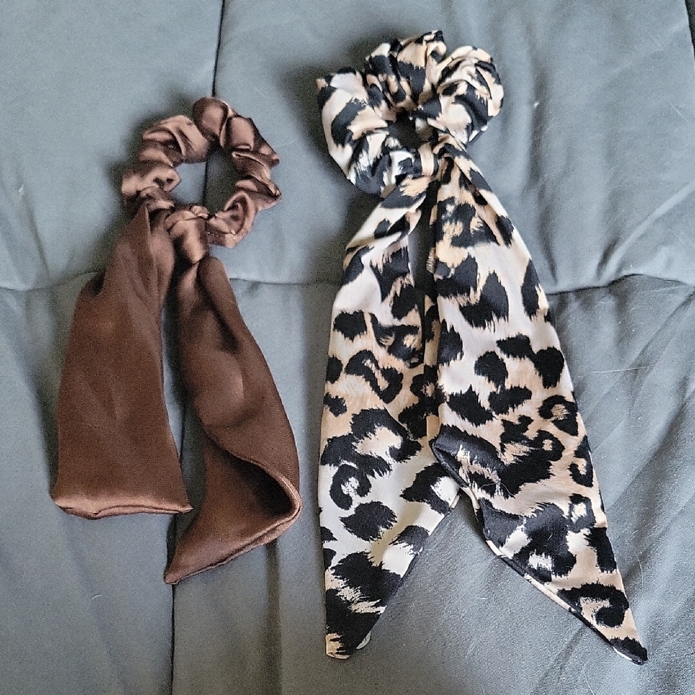 Brown and Black Satin Hair Accessories Set